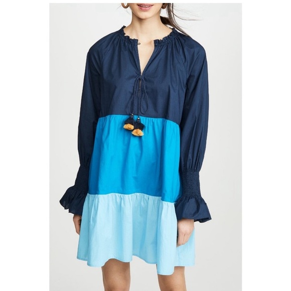 Figue Bella Short Dress Blue Color‎ Block - Picture 1 of 12